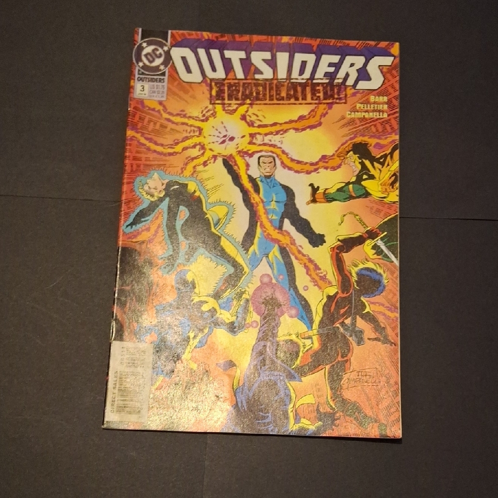 DC Outsiders Comic with Blue and Yellow Cover